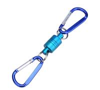 Fly Fishing Release Magnetic Net,magnetic Net Release Magnetic Keychain Fly Fishing Net Retractor Magnet Clip Holder Retractor with Retractable Coiled Lanyard Aluminium Alloy Hanging Buckle(Blue)