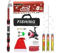 Fly Fishing Rod and Reel Combo Starter Set, Fishing Rod Combo Set, Christmas Rod Complete Starter Pack - Lightweight, Foldable Rods, Christmas Saltwater Freshwater Set for Beginners
