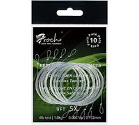 Fly Fishing Tapered Leader Nylon with Pre-tied Loop 10 Pack 9FT 0X-6X