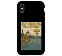 Fly Fishing Till the End - Retro Atomic Age Comic Art Case for iPhone X/XS