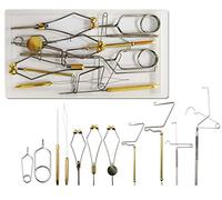 Fly Fishing Tying Tool Kit Including with Bobbin Finisher Scissors Hackle Hair Stacker Fly Fishing Tying Tools Set (11pcs Fly Tying Tools Kit)