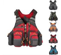 Fly Fishing Vest Adjustable Breathable Multi-Pocket Design for River Stream Trout Anglers Kayak Outdoor Adventure(Red)