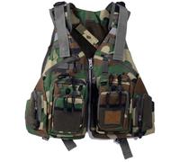 Fly Fishing Vest Adjustable Ergonomic Straps Quick-Dry Oxford Fabric for Trout Stream River Anglers Kayaking Boating(Camo)
