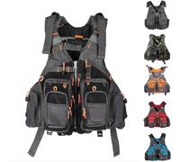 Fly Fishing Vest Adjustable Ripstop Shell Breathable Mesh Design for River Stream Trout Kayak Angling Outdoor(black)