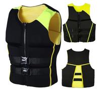 Fly Fishing Vest Adjustable Waist Buckle Durable Elastic Fabric for River Trout Stream Kayak Outdoor Angling Pursuits(Black-Yellow,XXL)