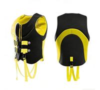 Fly Fishing Vest Adjustable Webbing Elastic Fabric Wrap Design for River Lake Stream Outdoor Angling Activities(Yellow,XS)