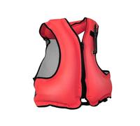 Fly Fishing Vest Constructed From Durable Polyester Fabric with Rapid Air Valve Foldable Portable Build for Outdoor Shore Angling and Lakeside Leisure Activities(Red)