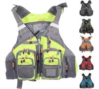 Fly Fishing Vest Functional Durable Oxford Shell with Breathable Design for Kayak Canoe Outdoor Trips(Military green)