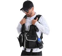 Fly Fishing Vest with Multi-Pockets, Adjustable Fishing Jackets, Safety Kayaking Jacket for Boating Kayaking Water Sports(Cold white)