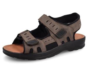 Fly Flot Alberobello, Men's Stretch Microfibre Sandals, with Adjustable Velcro, Anti-Shock Padded Leather Insole, Men's Sandals, dark brown (di moro), 10 UK