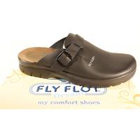 Fly Flot Clogs Mules Slippers House Shoes Black Real Leather New