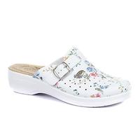 Fly Flot Floral Print Clogs - White Floral Size 7
