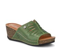 Fly Flot High Wedge-Heeled Mule Sandals - Green Size 4
