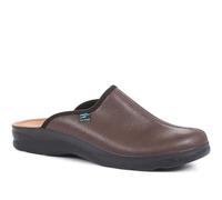 Fly Flot Mens Mule Slippers Dark Brown Size 9