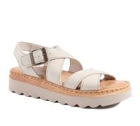 Fly Flot Wedge Heel Buckled Sandals - Beige Size 7