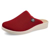 Fly Flot Women's Closed Slippers in Elastic Mesh, Padded Antishock Leather Insole, EU 38 - UK 5, Burgundy, 6 UK