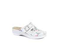 Fly Flot Women's Floral Print Clogs in White | Size: 1 Fly Flot White 1