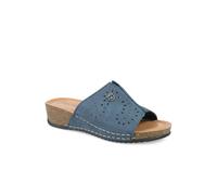 Fly Flot Women's Flyflot Leather Mule Sandals in Blue | Size: 6 Fly Flot Blue 6