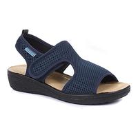 Fly Flot Women's Sandals in Navy with Touch-Fastening and Anatomic Footbed - Wide Fit Casual Shoes - Mesh Upper Ladies Footwear - Size UK 6 / EU 39