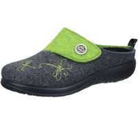 Fly Flot Women's Slippers PET Felt Slippers with Dragonfly Embroidery and Button, Green, 5 UK