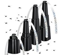 Fly Food Fans for Tables, Portable Bug Swatter Fans Outdoor, 4 Pack Deterrent Picnic Table Top Spinner Away with Hanger, Fly Repellent for Restaurant, Camping, Patio (Black)