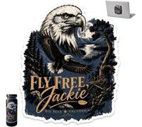 Fly Free Jackie Bald Eagle Memorial Vinyl Sticker Decal，1pc