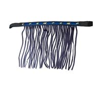 Fly Fringe for Horses, Fly Mask with Fringes & Fastening, Fly Cover for Shetty, Pony, Cob, Warmblood, Kb (Coldblood (X-Full), Blue)