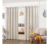 FLY HAWK Room divider curtain rod，Anywhere Expandable Room Divider, Tension Curtain Rod, Damage Free Freestanding Vertical Tension Stand, maximum extension W:70inch H:125inch (White)