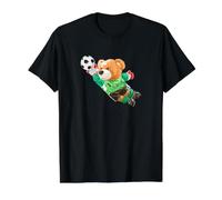 Fly High, Save, Cool Teddy Bear Goal Keeper Playing Soccer Value Graphic T-Shirt, Men, Black, S