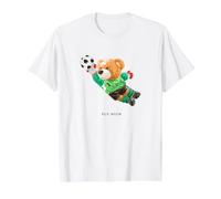 Fly High, Save, Cool Teddy Bear Goal Keeper Playing Soccer Value Graphic T-Shirt, Men, White, S