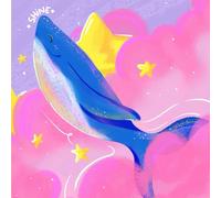 Fly in the Clouds Whale Adventures: Square Sketchbook Volume 1: 300gsm Premium Paper for Watercolor, Acrylics & Markers