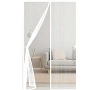 Fly Insect Screen Door 100x180cm(WidthxHigh) Powerful Magnets and Full Frame Magic Tape, No Drill Installation Screen Doors with Magnets Lets Fresh Air in, Hundreds of Sizes, White