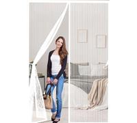 Fly Insect Screen Door 157x207cm(WidthxHigh) Durable, Keeps Bugs Out, Kid and Pet Friendly Magnetic Door Curtains Fly Screen Hundreds of Sizes, Lets Fresh Air in, White
