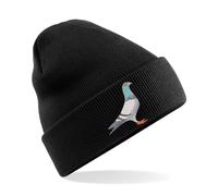 Fly into Style with This Unique Racing Pigeon Beanie Hat! (Acrylic, Black)