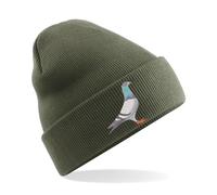 Fly into Style with This Unique Racing Pigeon Beanie Hat! (Acrylic, Olive)