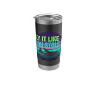 Fly It Like You Stole It Pilot Aviation Retro Sunset Stainless Steel Insulated Tumbler