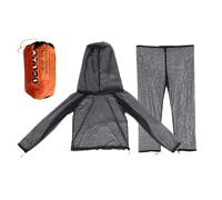 Fly Jacket, Mesh Fly Proof Suit with Hood, Lightweight Breathable Mesh Clothing Netting with Carrying Pouch for Backpacking Camping Climbing