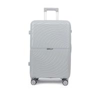 Fly Kite Luggage 20 Inch Cabin Suitcase 100% Polypropylene, Hard Shell with Aluminium Trolley Handle Real TSA Secure Lock 3 Digit 360° Smooth Wheels Lightweight Suitcase|Light Grey