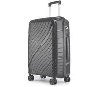 Fly Kite Luggage 20 Inch Cabin Suitcase 100% Polypropylene Hard Shell with Aluminium Trolley Handle Real TSA Secure Lock 3 Digit 360° Smooth Wheels Lightweight Suitcase|Grey