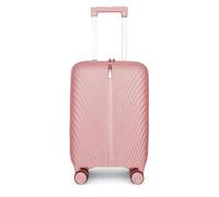 Fly Kite Luggage 20 Inch Cabin Suitcase 100% Polypropylene Hard Shell with Aluminium Trolley Handle Real TSA Secure Lock 3 Digit 360° Smooth Wheels Lightweight Suitcase|Light Pink