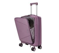 Fly Kite Luggage 20 Inch Cabin Suitcase 100% Polypropylene, Hard Shell with Aluminium Trolley Handle, Real TSA Secure Lock 3 Digit 360° Smooth Wheels Extra Front Pocket|Dark Purple