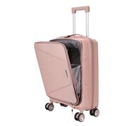 Fly Kite Luggage 20 Inch Cabin Suitcase 100% Polypropylene, Hard Shell with Aluminium Trolley Handle, Real TSA Secure Lock 3 Digit 360° Smooth Wheels Extra Front Pocket|Light Pink