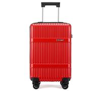 Fly Kite Luggage 20 Inch Cabin Suitcase PC+ABS Hard Shell with Aluminium Trolley Handle Real TSA Secure Lock 3 Digit 360° Smooth Wheels Lightweight Suitcase Red