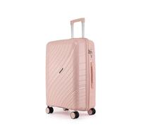 Fly Kite Luggage 24 Inch Medium Suitcase 100% Polypropylene Hard Shell with Aluminium Trolley Handle, Real TSA 3 Digit Secure Lock 360° Smooth Wheels Lightweight Suitcase|Pink