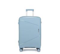 Fly Kite Luggage 24 Inch Medium Suitcase 100% Polypropylene, Hard Shell with Aluminium Trolley Handle, Real TSA 3 Digit Secure Lock 360° Smooth Wheels Lightweight Suitcase|Grey Blue