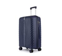 Fly Kite Luggage 24 Inch Medium Suitcase 100% Polypropylene Hard Shell with Aluminium Trolley Handle Real TSA 3 Digit Secure Lock 360° Smooth Wheels Lightweight Suitcase|Dark Blue