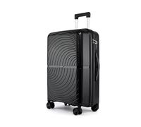 Fly Kite Luggage 24 Inch Medium Suitcase 100% Polypropylene, Hard Shell with Aluminium Trolley Handle Real TSA 3 Digit Secure Lock 360° Smooth Wheels Lightweight Suitcase|Black