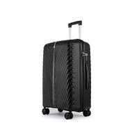 Fly Kite Luggage 24 Inch Medium Suitcase 100% Polypropylene Hard Shell with Aluminium Trolley Handle Real TSA 3 Digit Secure Lock 360° Smooth Wheels Lightweight Suitcase|Black