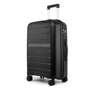 Fly Kite Luggage 24 Inch Medium Suitcase 100% Polypropylene Hard Shell with Aluminium Trolley Handle, Real TSA Secure Lock 3 Digit 360° Smooth Wheels Lightweight Suitcase|Black