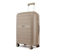 Fly Kite Luggage 24 Inch Medium Suitcase 100% Polypropylene Hard Shell with Aluminium Trolley Handle, Real TSA Secure Lock 3 Digit 360° Smooth Wheels Lightweight Suitcase|Khaki